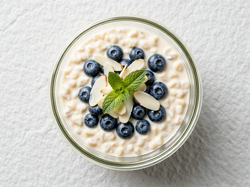Overnight Oats met Blauwe Bessen
